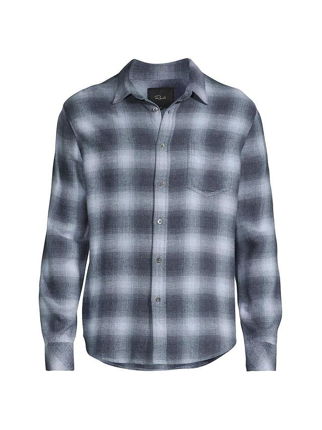 Mens Lennox Plaid Denim Shirt Product Image