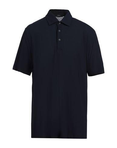 HERNO Man Polo Shirt Midnight Blue Size 44 Cotton Product Image