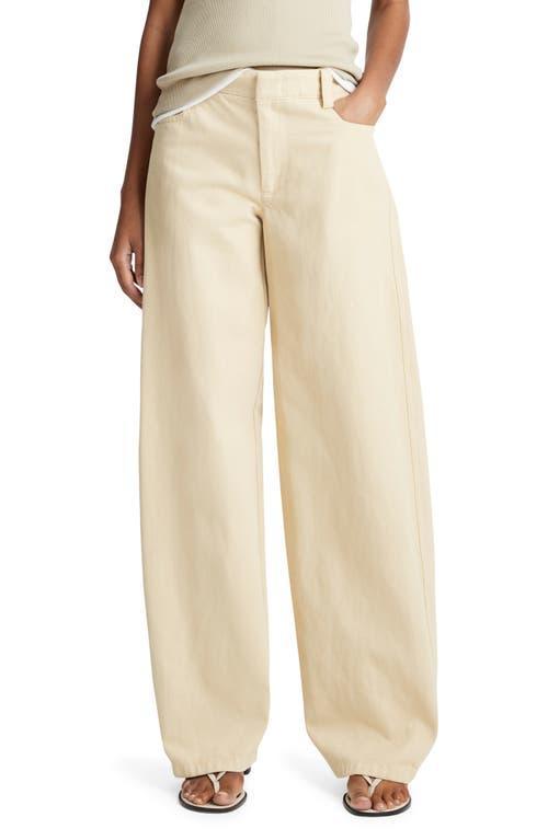 Womens Washed Twill Wide-Leg Pants Product Image