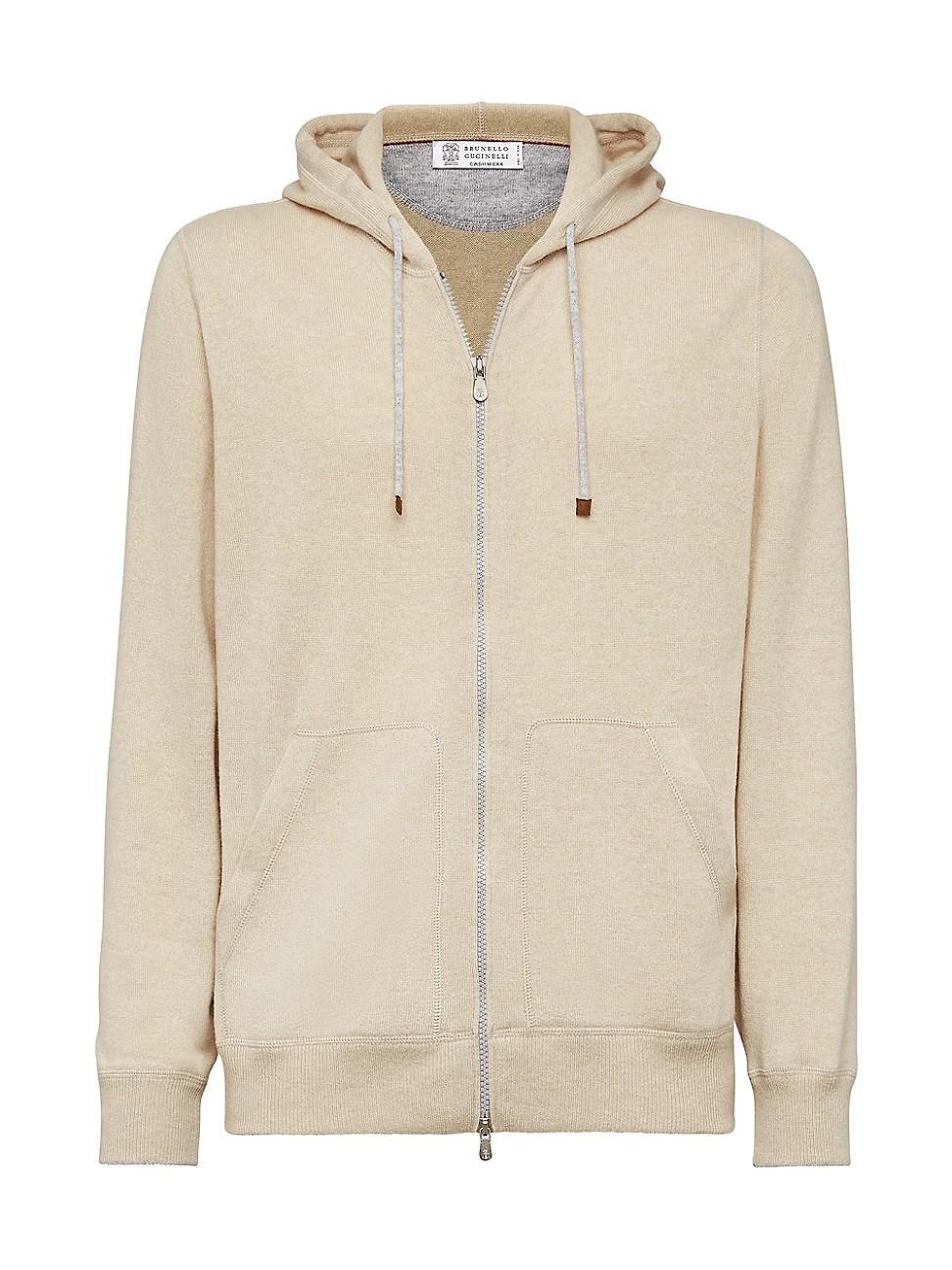 Mens Cashmere Sweatshirt Style Cardigan With Hood Product Image