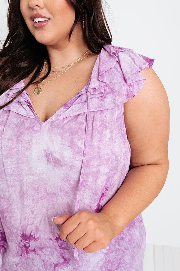 Sweet On Summer Tie Dye Shift Top in Purple Curves Product Image