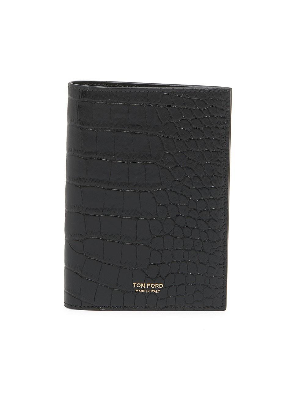 Mens Shiny Croc-Embossed T Line Passport Holder Product Image