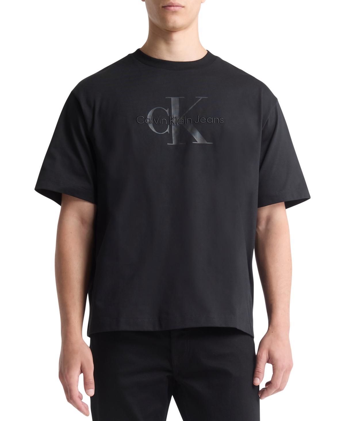 Calvin Klein Mens Relaxed-Fit Monogram Logo T-Shirt Product Image