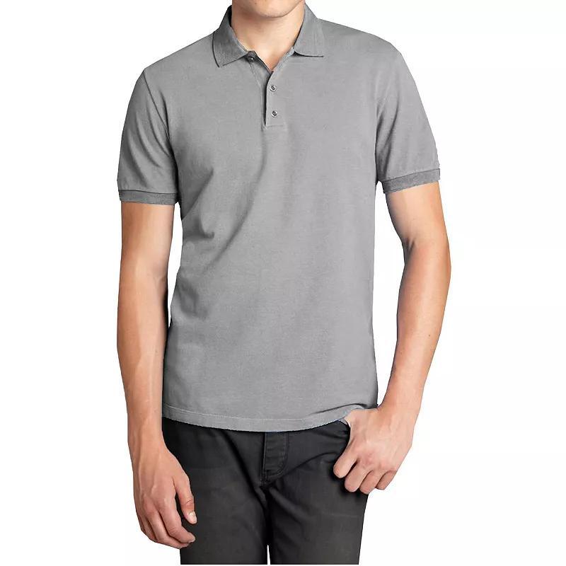 Mens Galaxy Short Sleeve Pique Polo Grey Gray Product Image