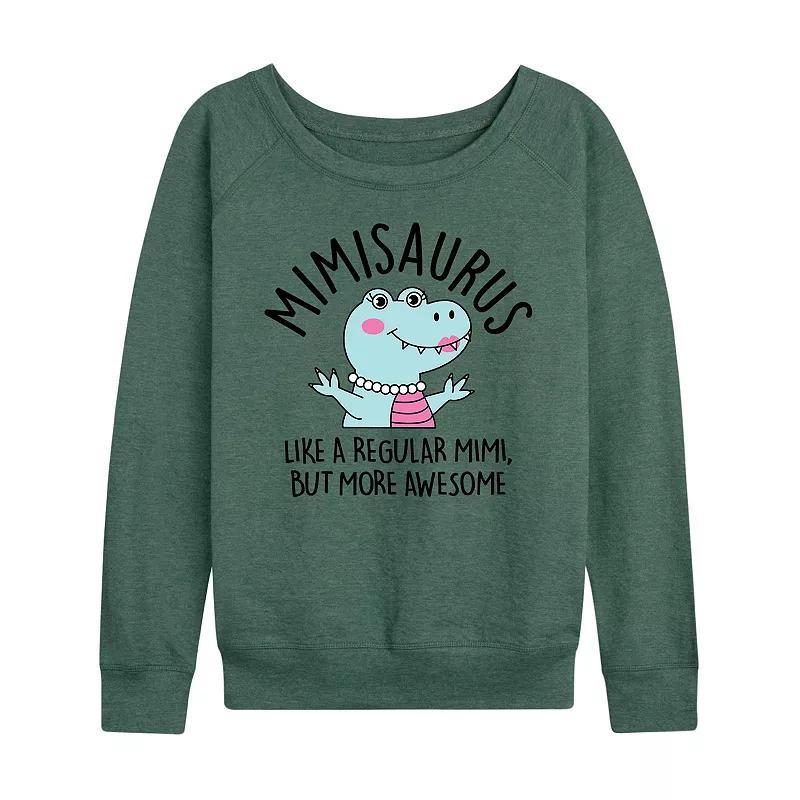 Womens Mimisaurus Slouchy Graphic Sweatshirt, Girls Grey Juniper Product Image