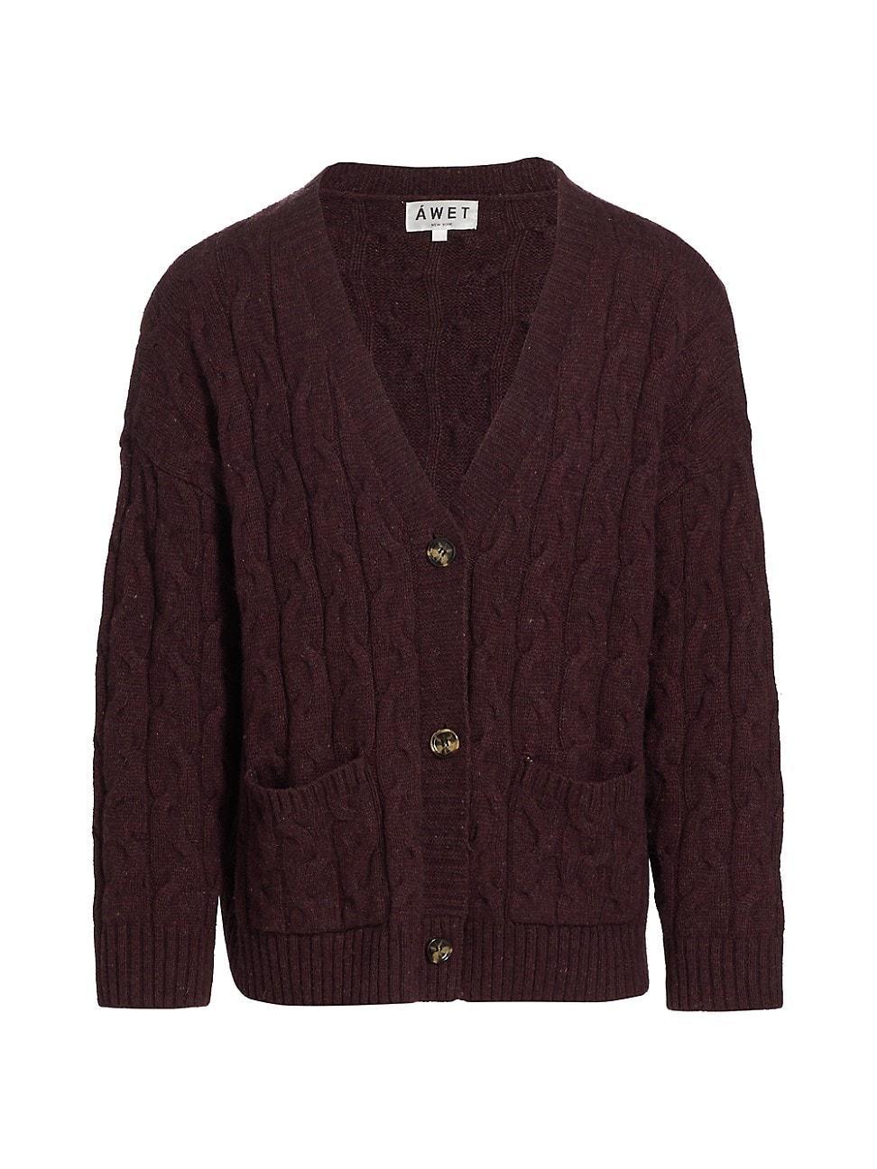 Mens Edom Cable-Knit V-Neck Cardigan Product Image