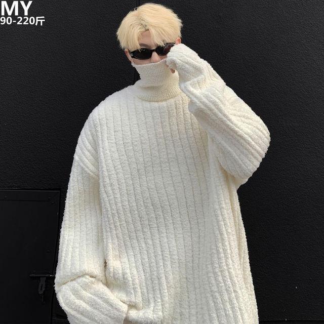 Turtleneck Plain Sweater Product Image