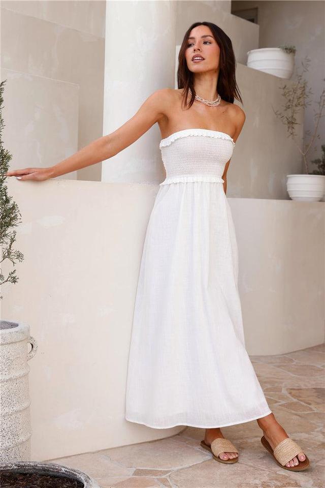 Island Time Strapless Maxi Dress White Product Image