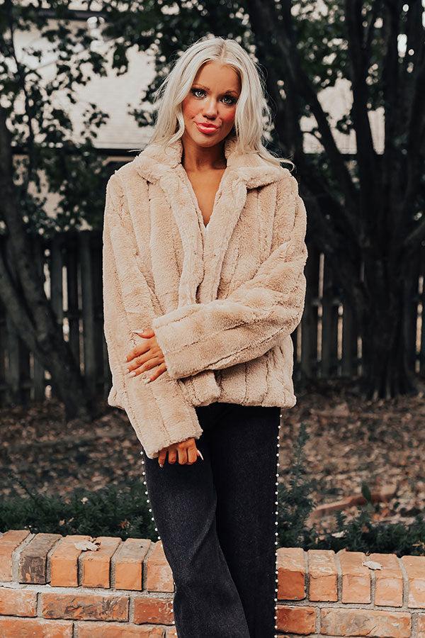 Luxe Feeling Plush Jacket in Iced Latte Product Image