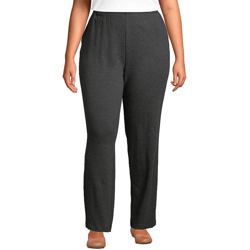 Plus Size Lands End Sport Knit High-Waist Pull-On Pants, Womens Product Image