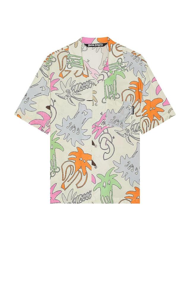 Palm Angels Bowling Shirt in Cream Product Image