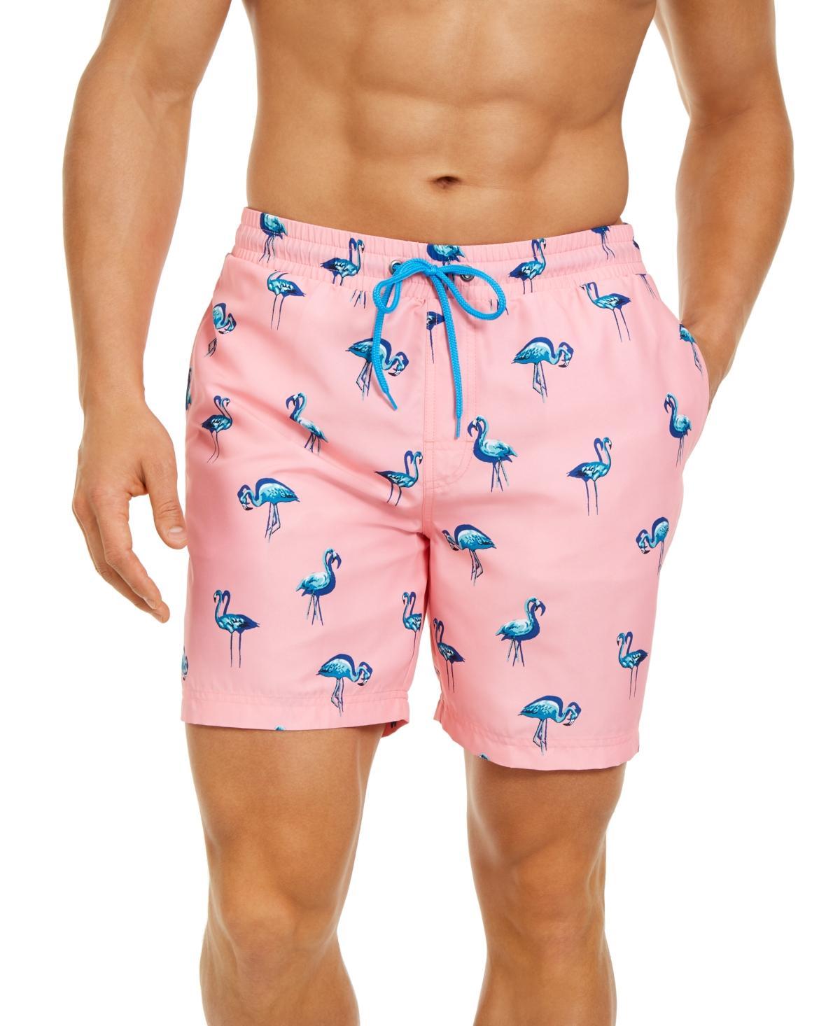 Club Room Mens Quick-Dry Performance Flamingo-Print 7 Swim Trunks, Created for Macys Product Image