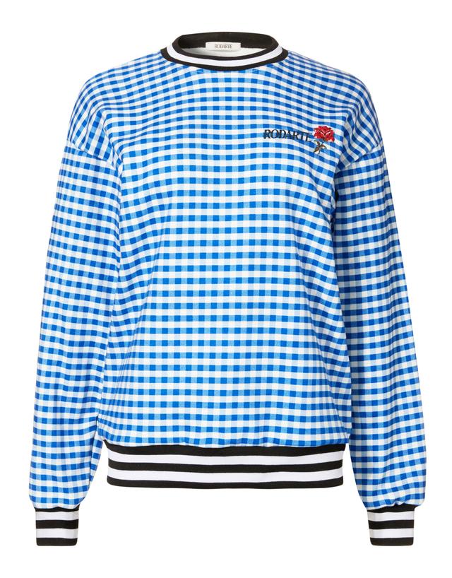 Gingham Embroidered Sweatshirt Product Image