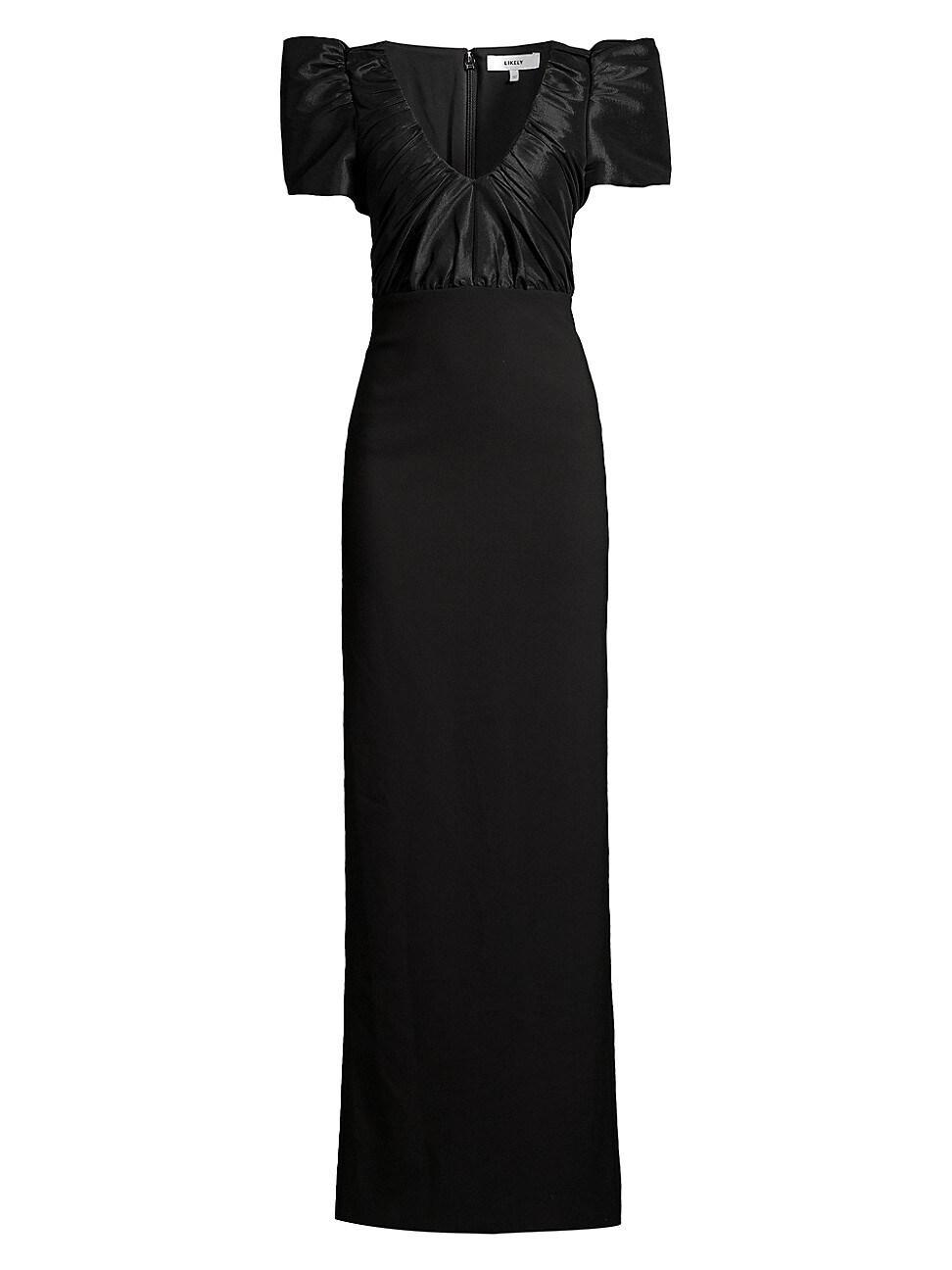 Womens Isabela Taffeta Puff-Sleeve Gown Product Image