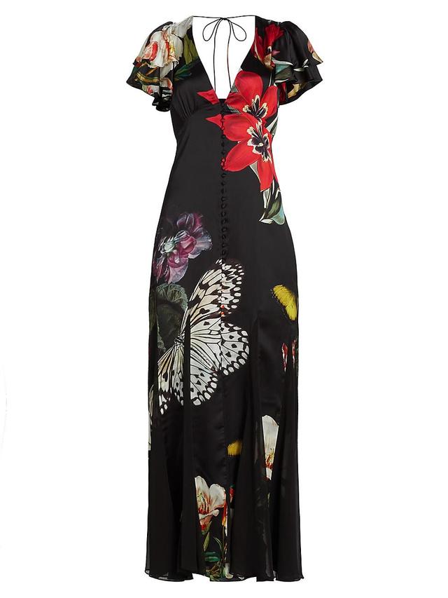 Womens Fara Floral Butterfly Flutter Maxi Dress Product Image