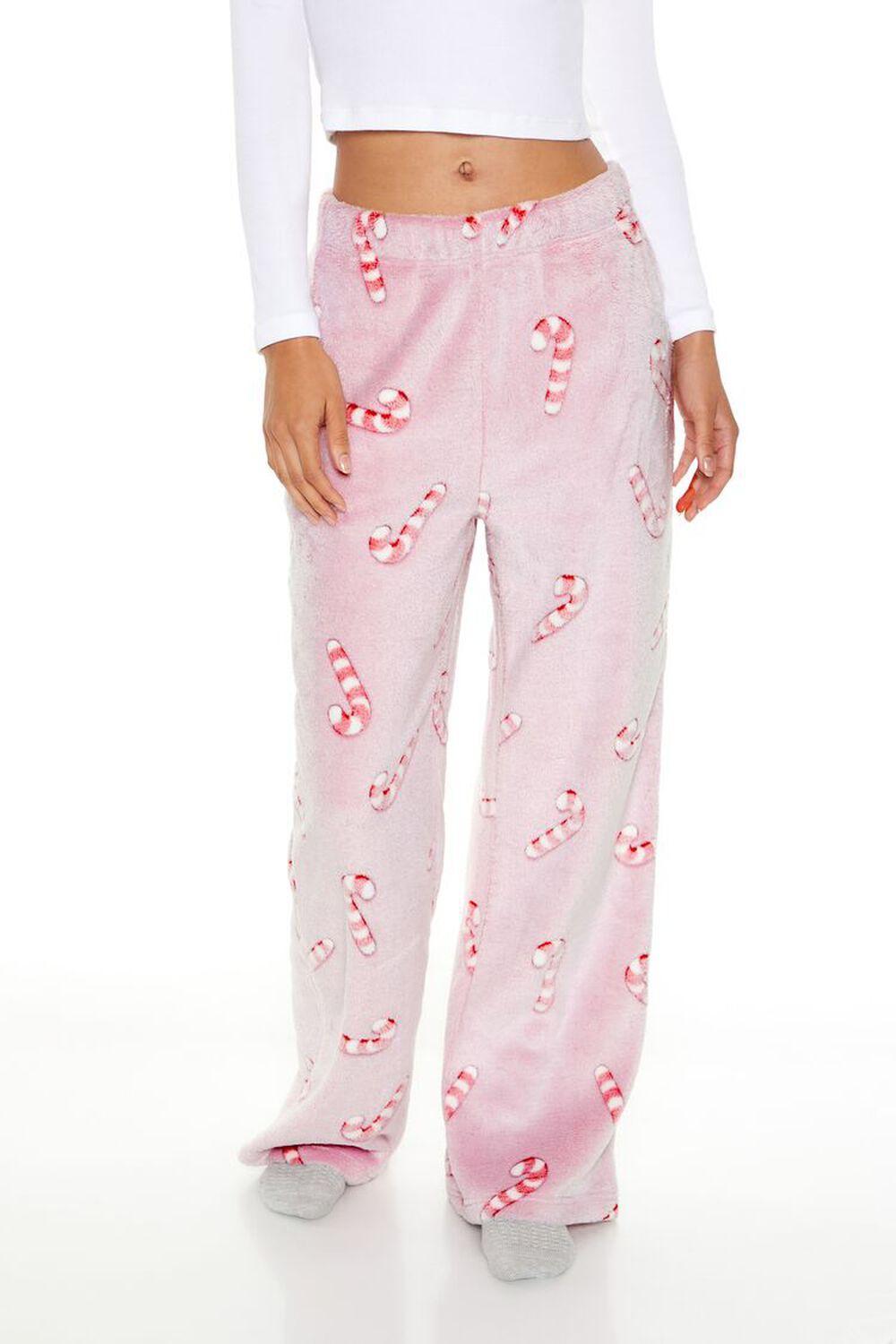 Fleece Candy Cane Pajama Pants | Forever 21 Product Image