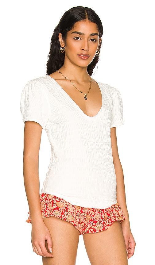 Free People Sugar Cube Tee in White. Product Image