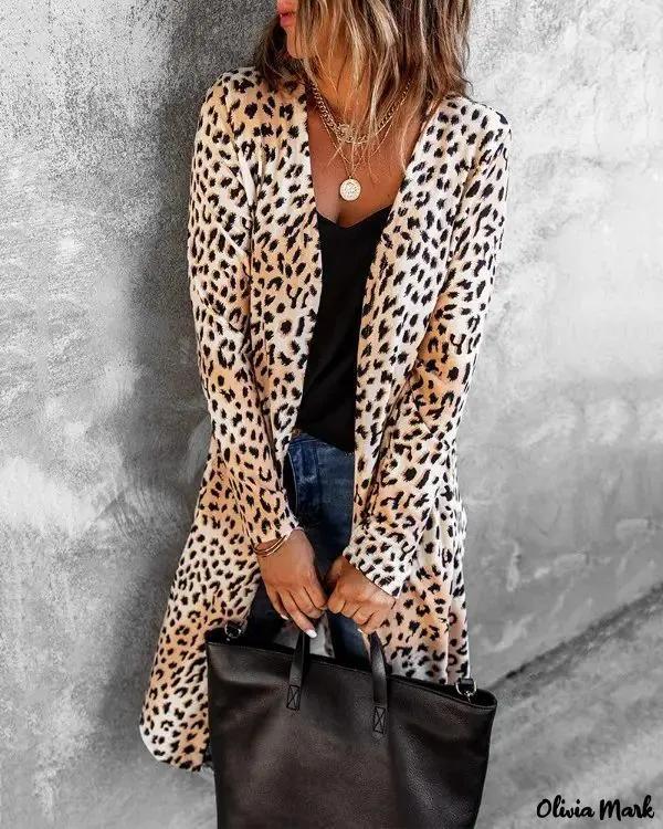 Olivia Mark – Cheetah Print Long Sleeve Cardigan Product Image