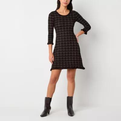 Studio 1 Womens 3/4 Sleeve Sweater Dress Product Image