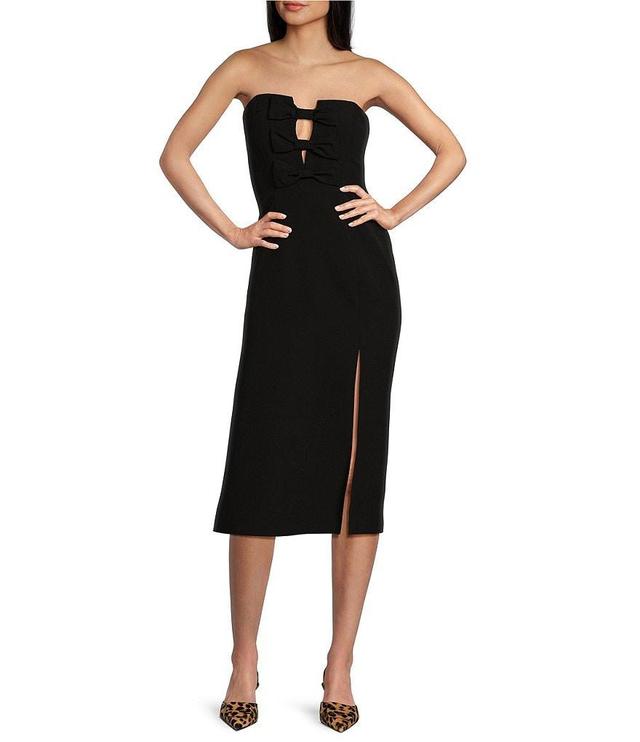 GB Strapless Bow Cut Out Midi Dress Product Image