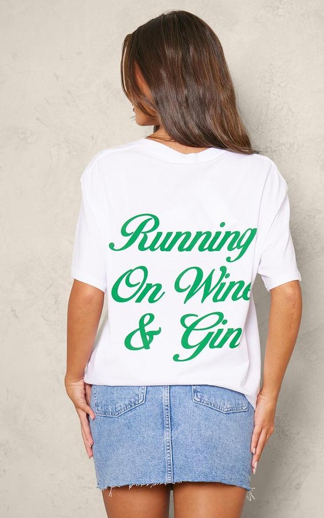 White Wine And Gin Printed Oversized T Shirt Product Image