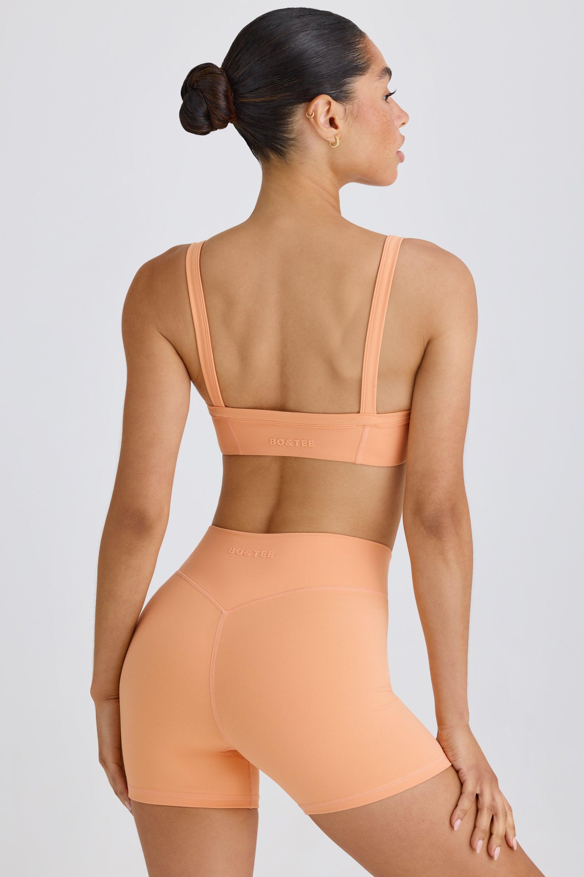 Soft Active Crossover Mini Shorts in Peach Product Image