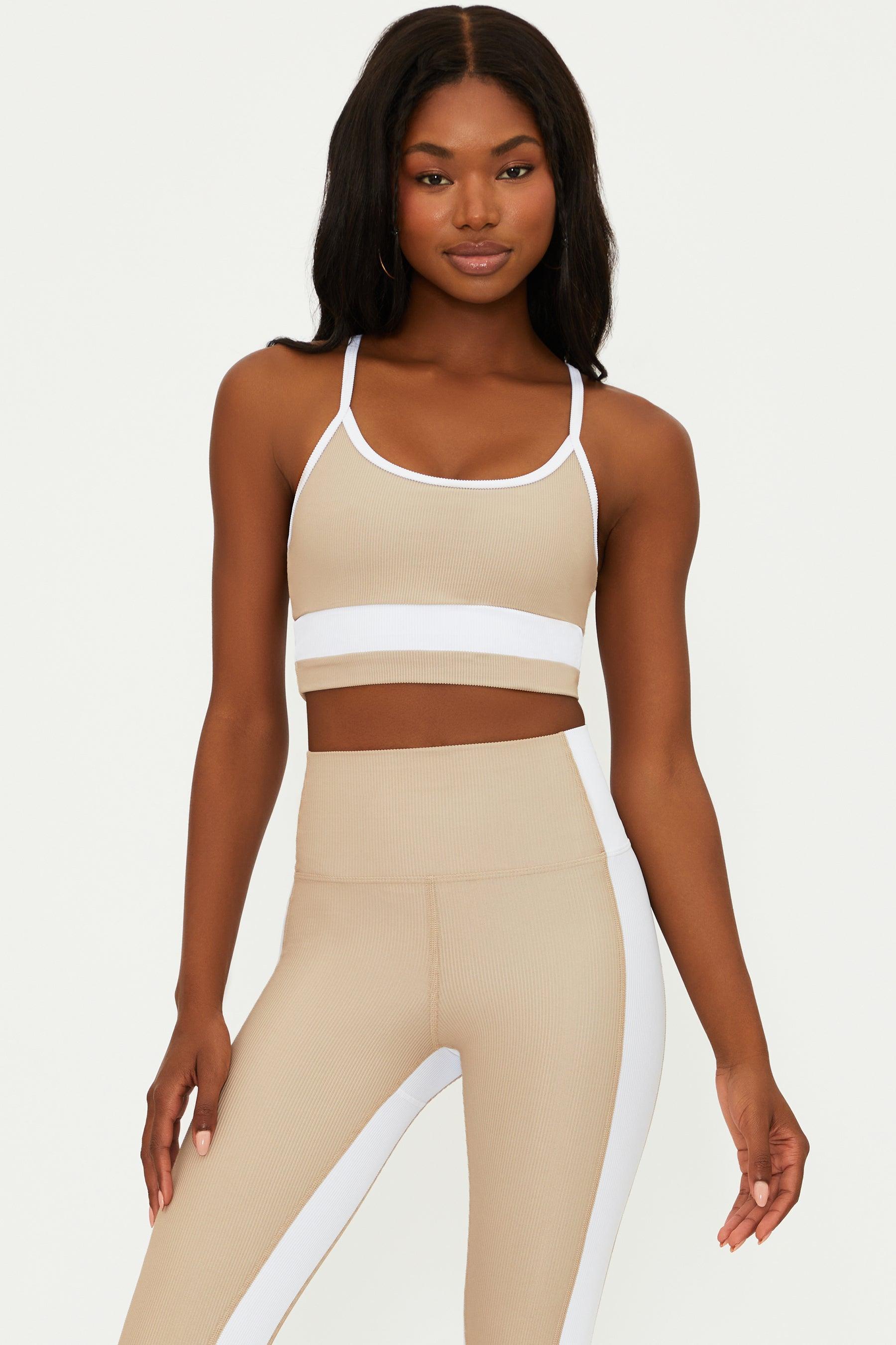 Eva Top Tan White Colorblock Product Image