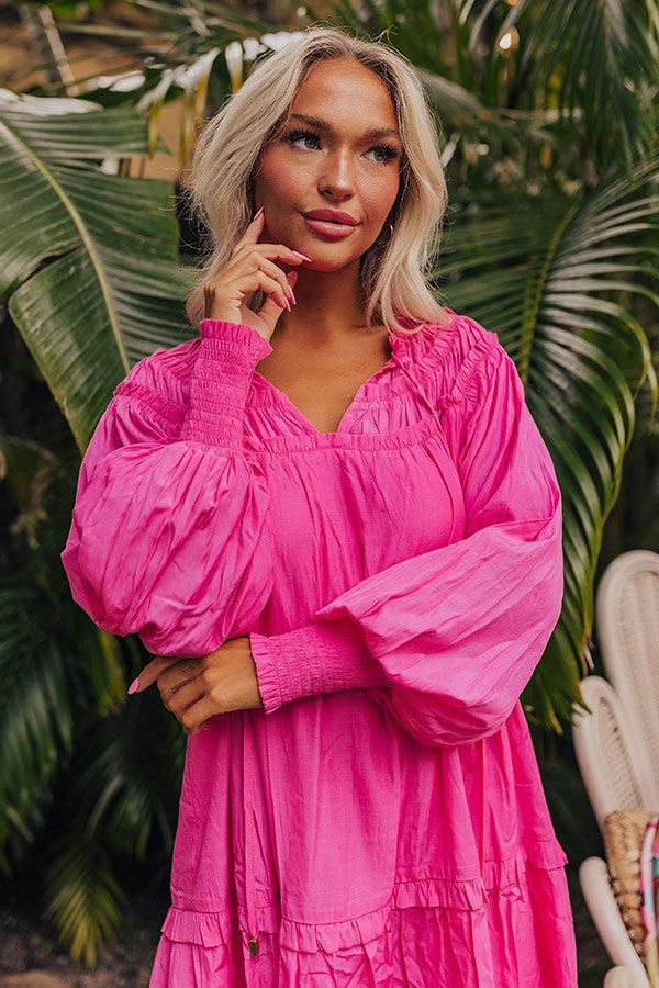 Brunch On The Coast Shift Dress in Hot Pink Product Image