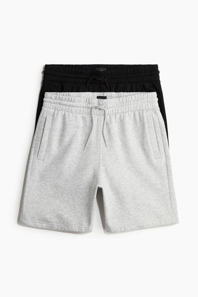 H & M - 2-pack Regular Fit Sweatshorts - Gray Product Image