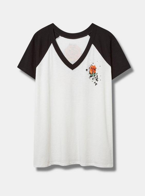 Snake Rose Fit Vintage Slub V-Neck Raglan Product Image