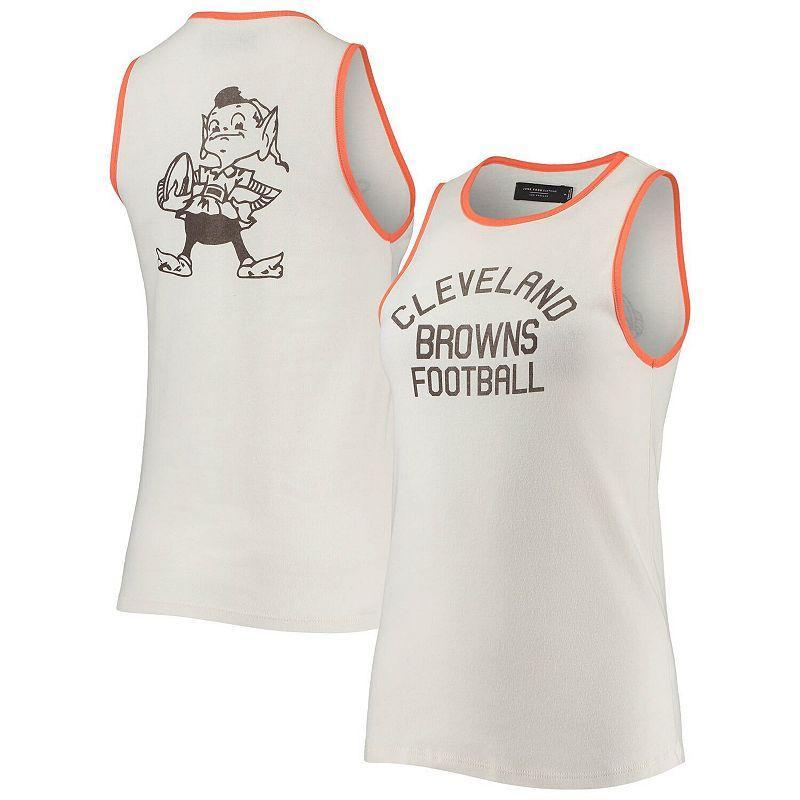 Womens Junk Food /Orange Cleveland Browns Throwback Pop Binding Scoop Neck Tank Top Product Image