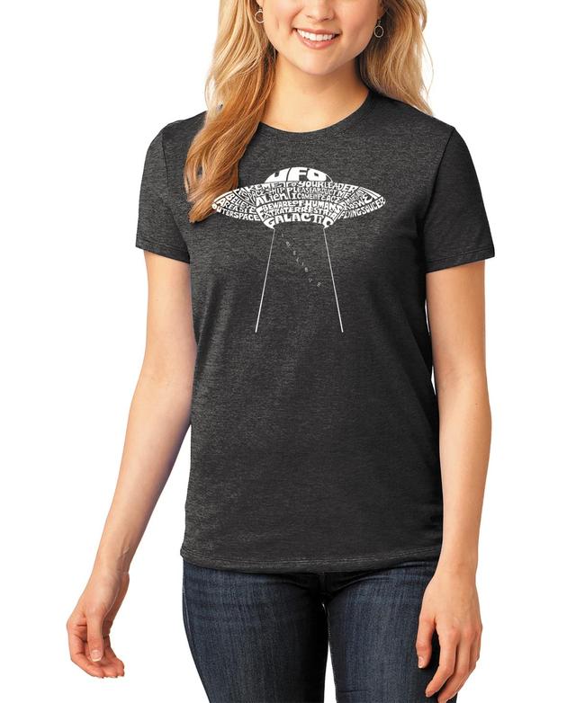 Womens Word Art Flying Saucer Ufo T-Shirt Product Image