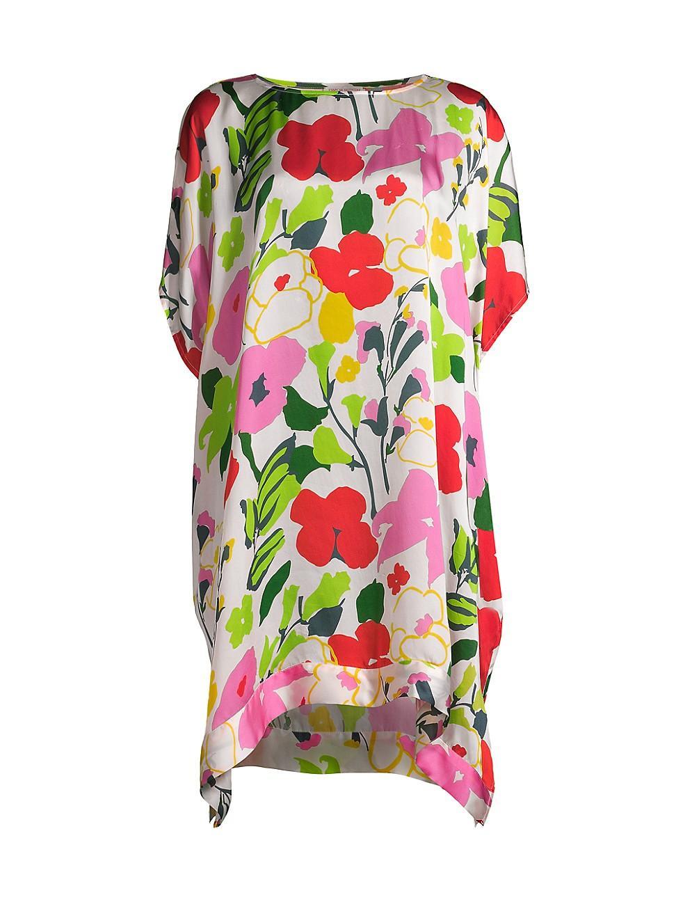 Womens Luna Satin Floral Minidress Product Image