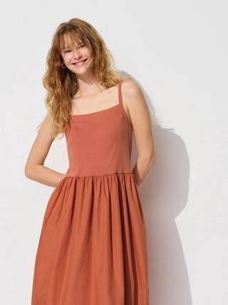 Womens Combination Bra Camisole Dress Orange 2XS UNIQLO US Product Image