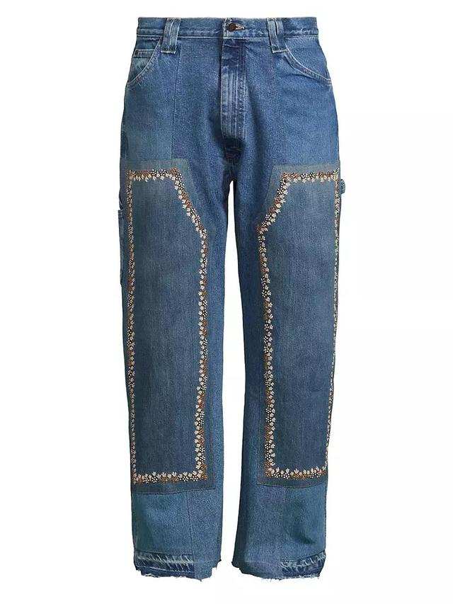 Double Knee Raw-Edge Jeans Product Image