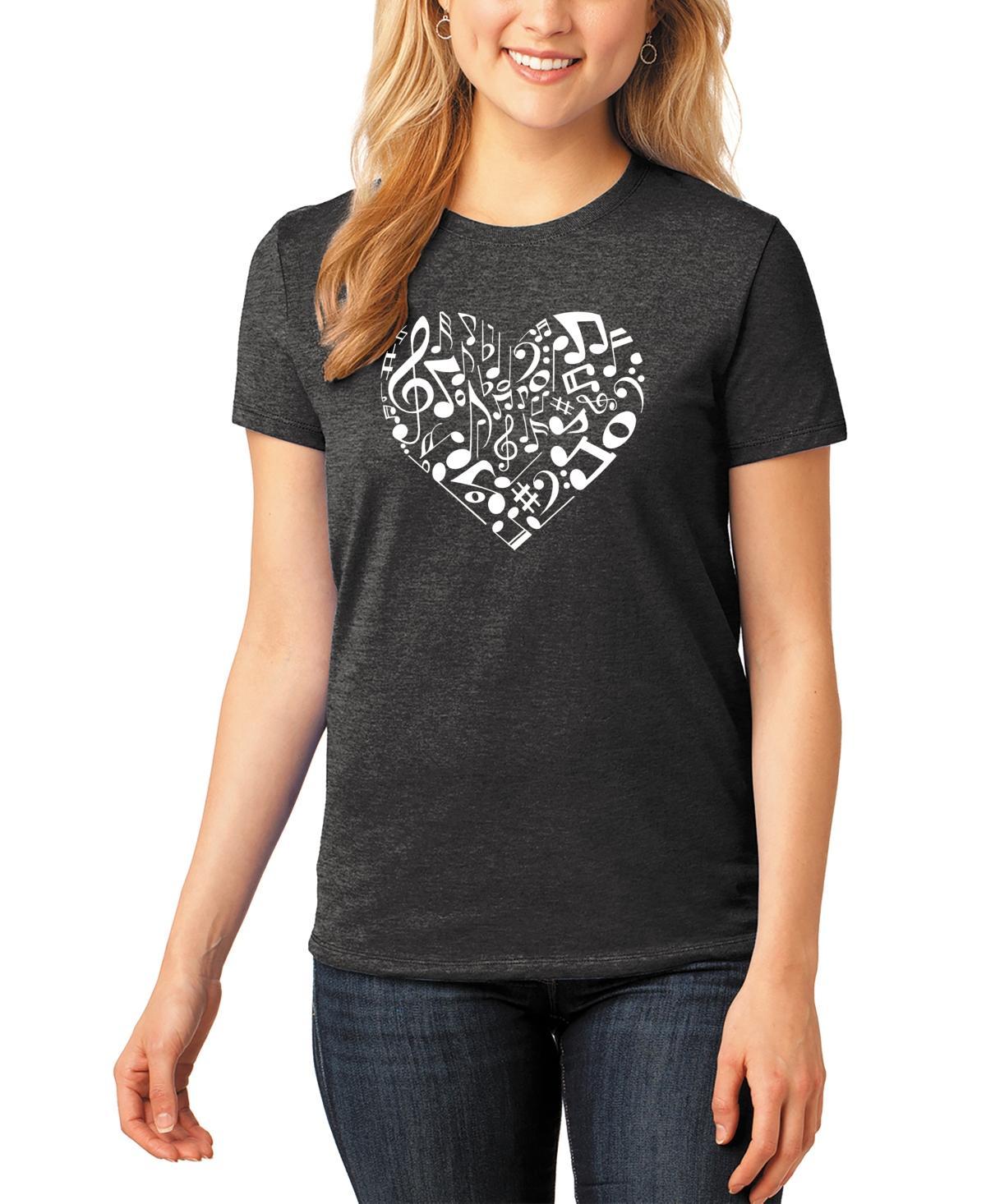 Womens Premium Blend Word Art Heart Notes T-shirt Product Image