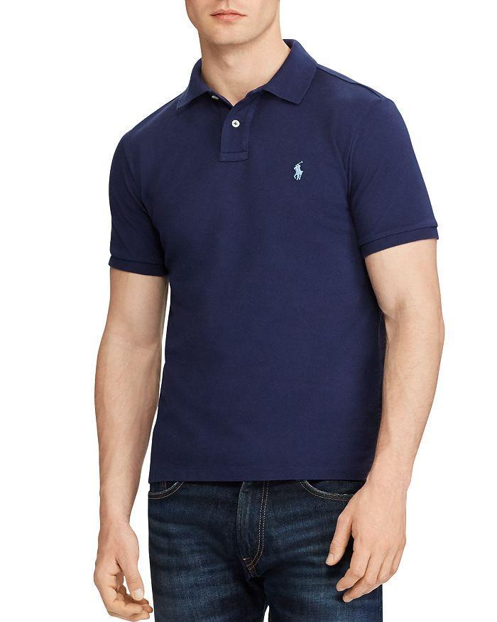 Logo-embroidered Short-sleeve Polo Shirt In French Navy Product Image