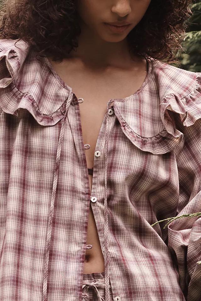 By Anthropologie Collared Pajama Blouse Product Image