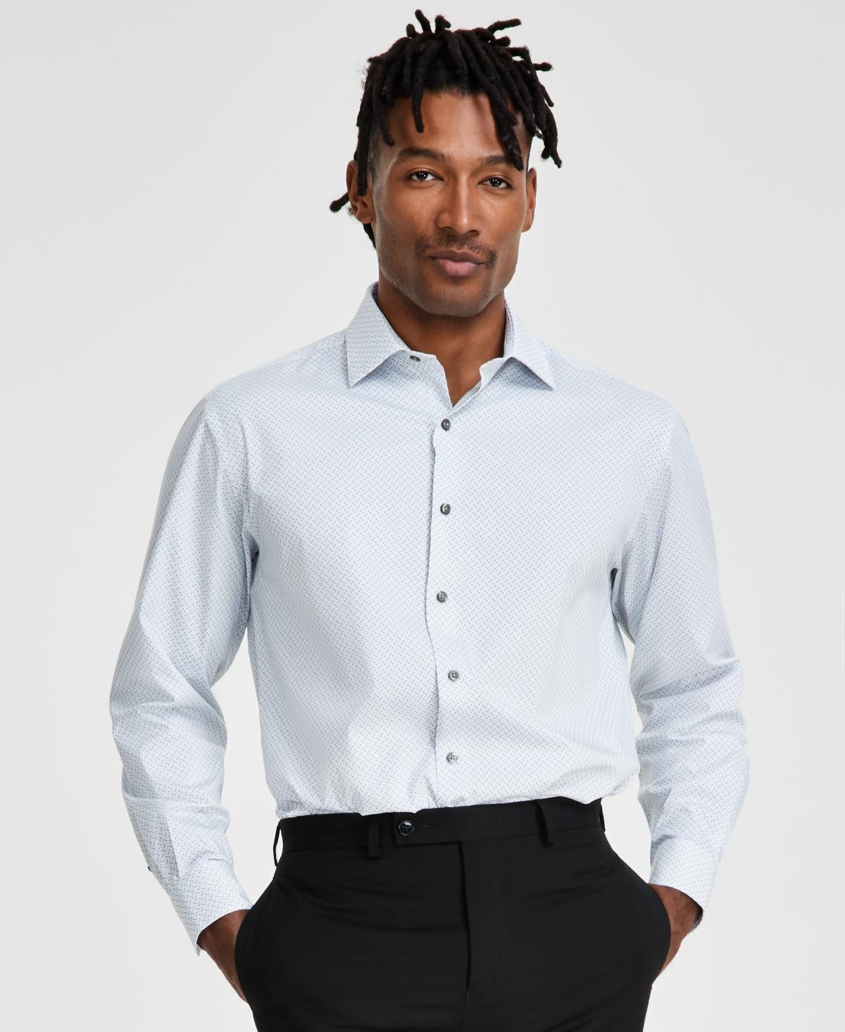 Alfani Mens Regular-Fit 4-Way Stretch Micro-Dot Dress Shirt, Created for Macys Product Image