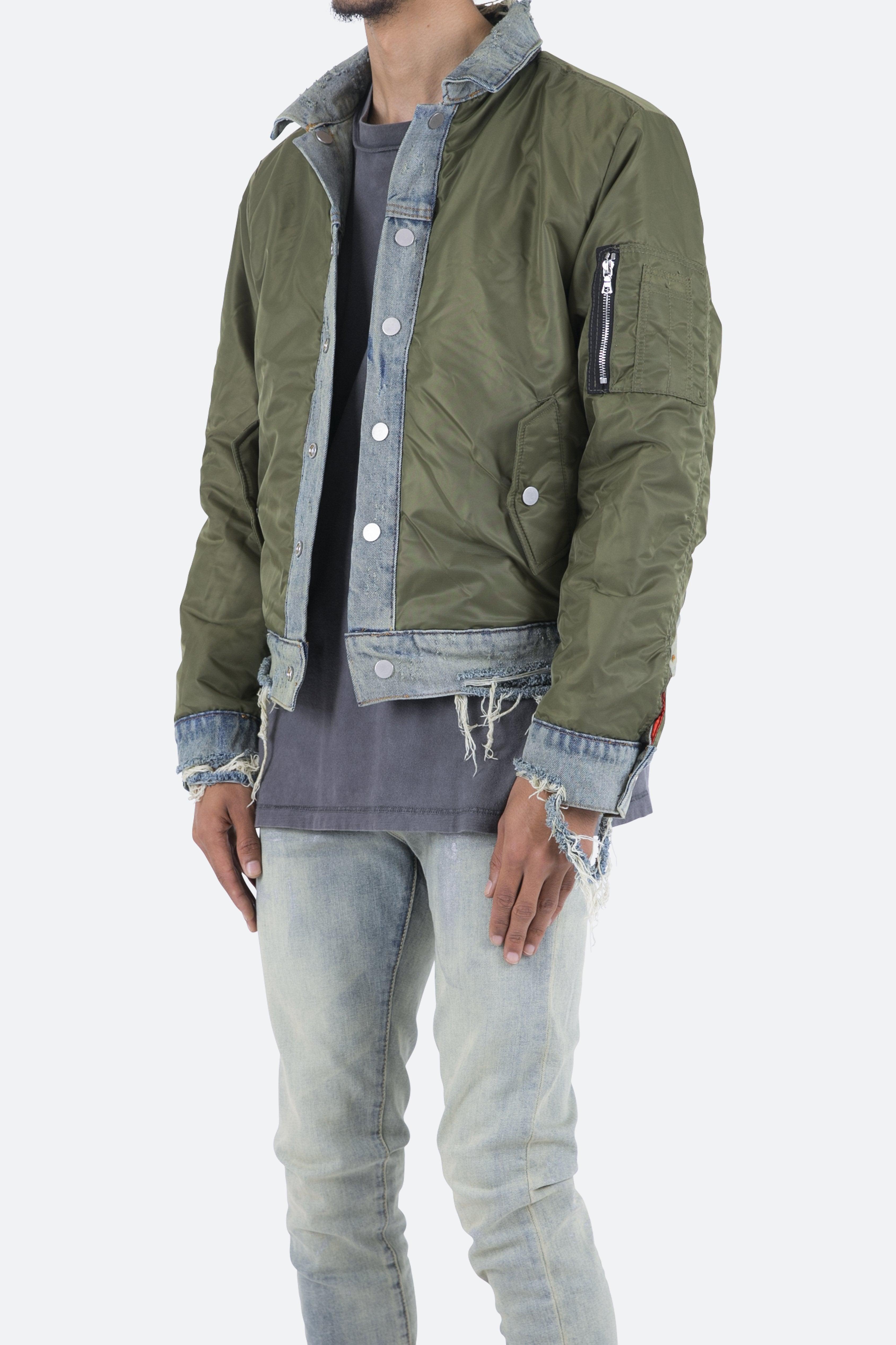 Trucker Bomber Jacket - Olive Product Image