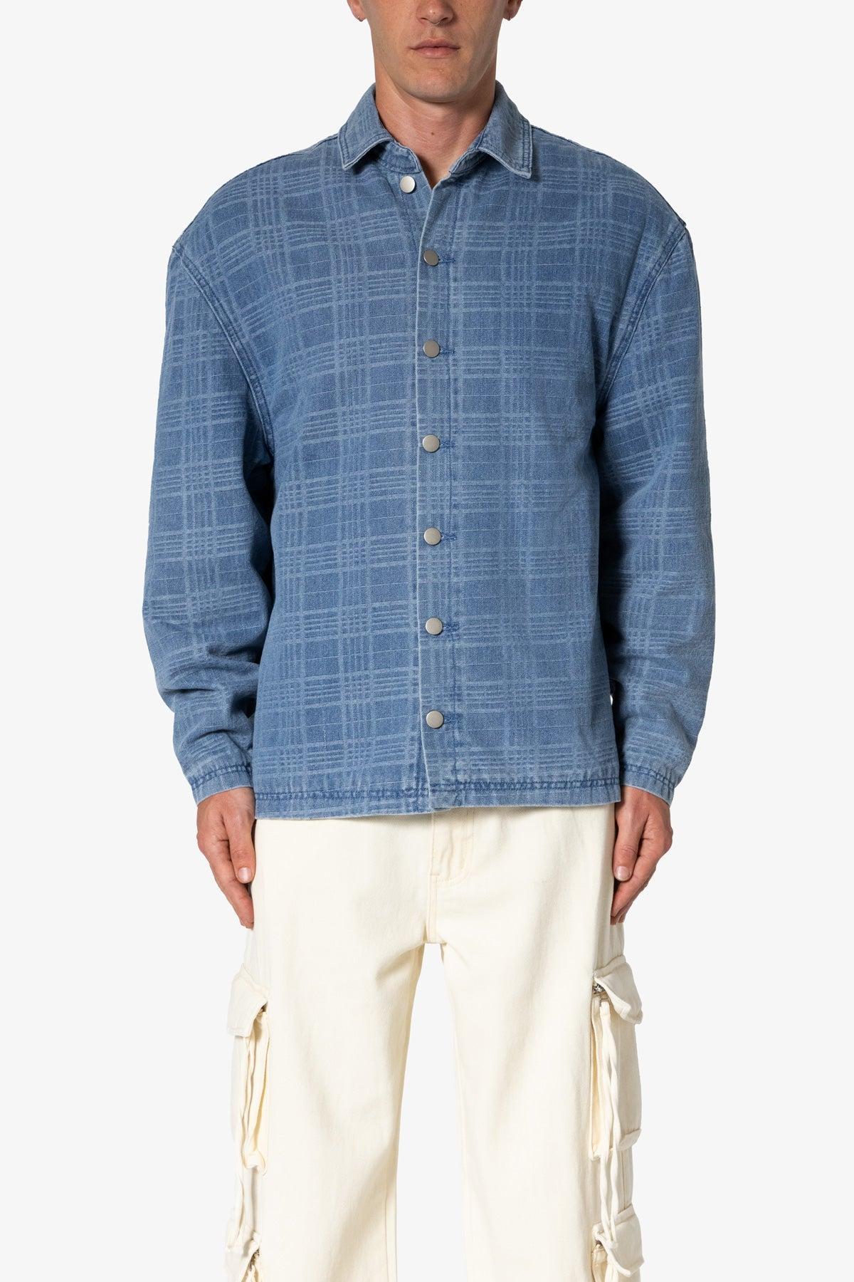 Jacquard Denim Work Jacket - Blue Product Image