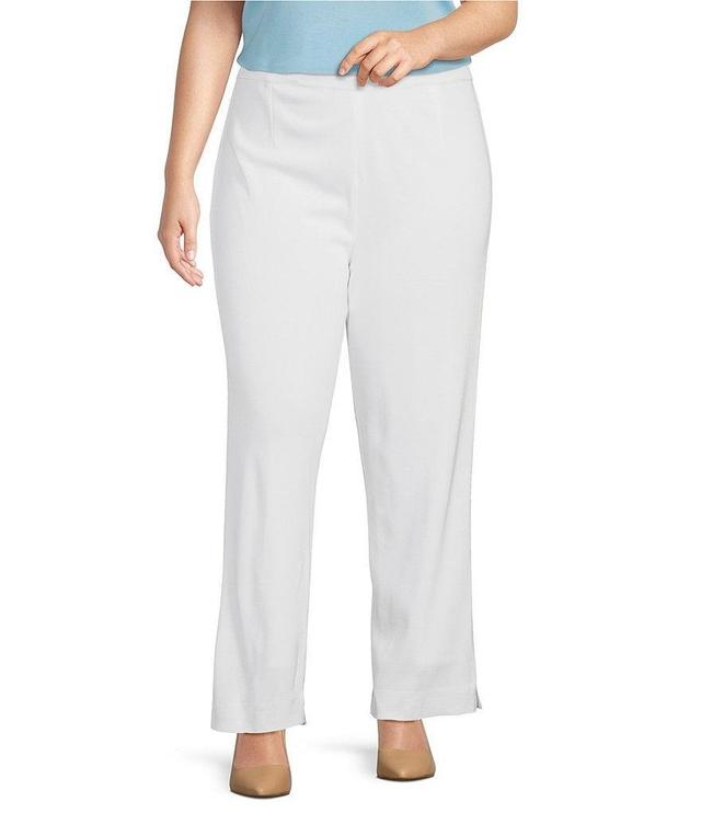 Ming Wang Plus Size Lined Knit Pull-On Ankle Pants Product Image