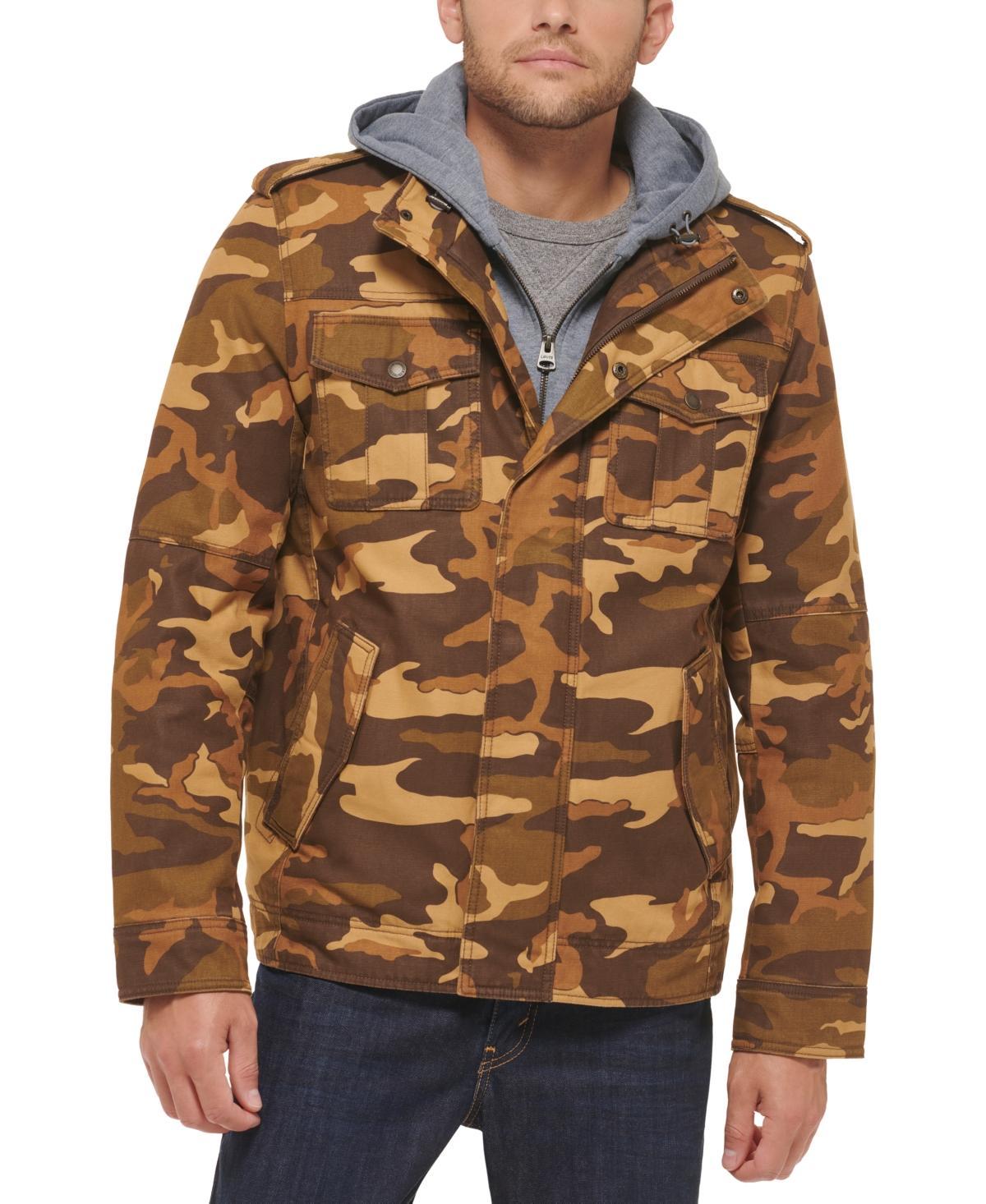 Men’s Sherpa Lined Two Pocket Hooded Trucker Jacket Product Image