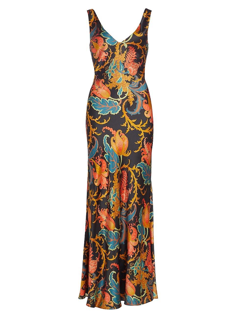 Womens Artiste Floral V-neck Slip Gown Product Image