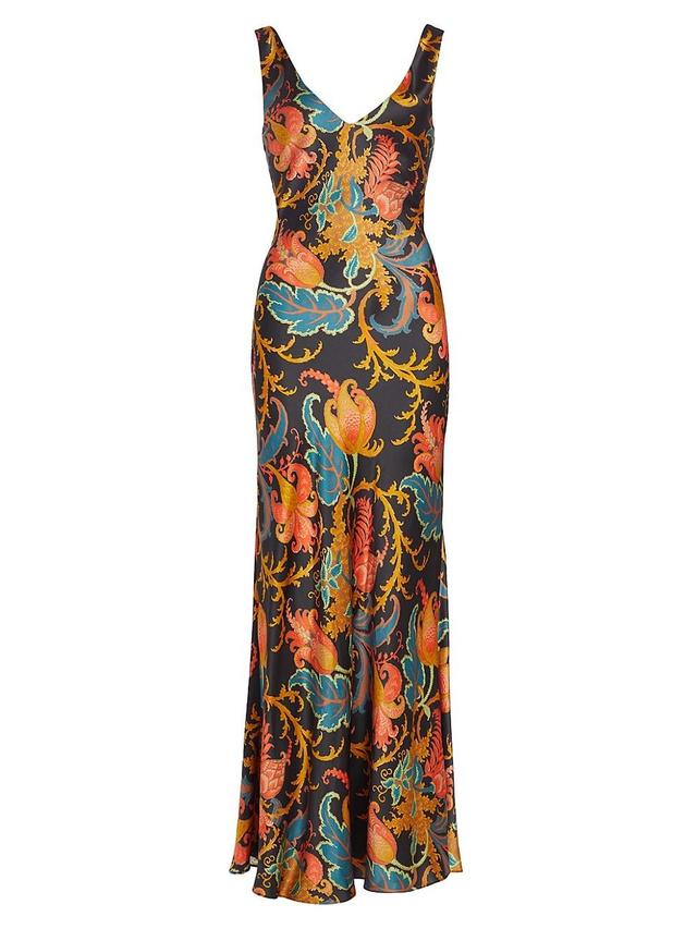 Womens Artiste Floral V-neck Slip Gown Product Image