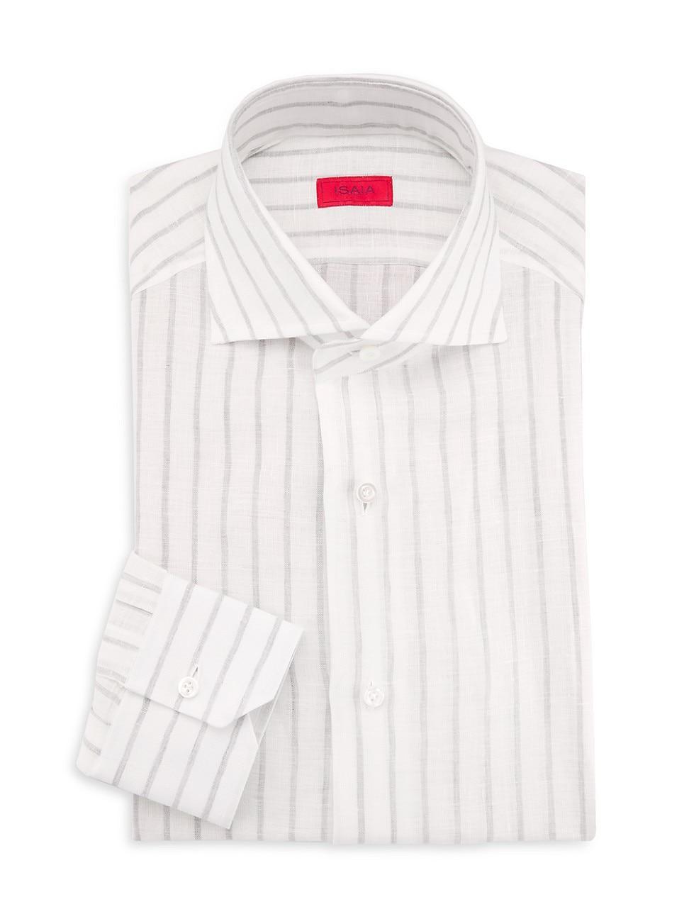 Mens Superlino Stripe Linen Shirt Product Image