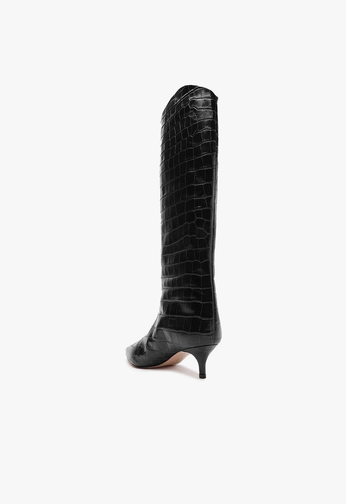 Womens Maryana Crocodile-Embossed Leather Knee-High Boots Product Image