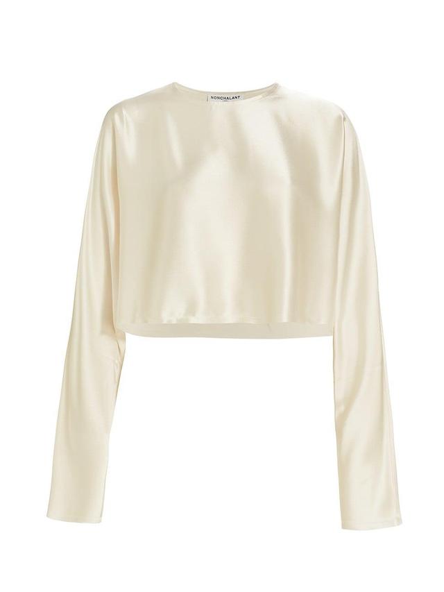 Womens Emilia Raw-Edge Cropped Top Product Image