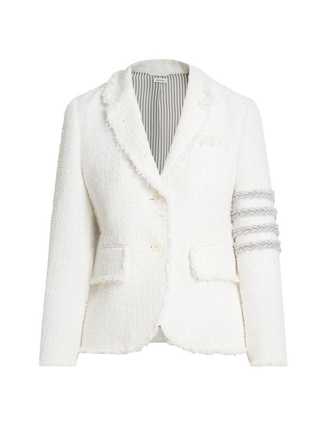 Womens Bead-Embellished Tweed Jacket Product Image