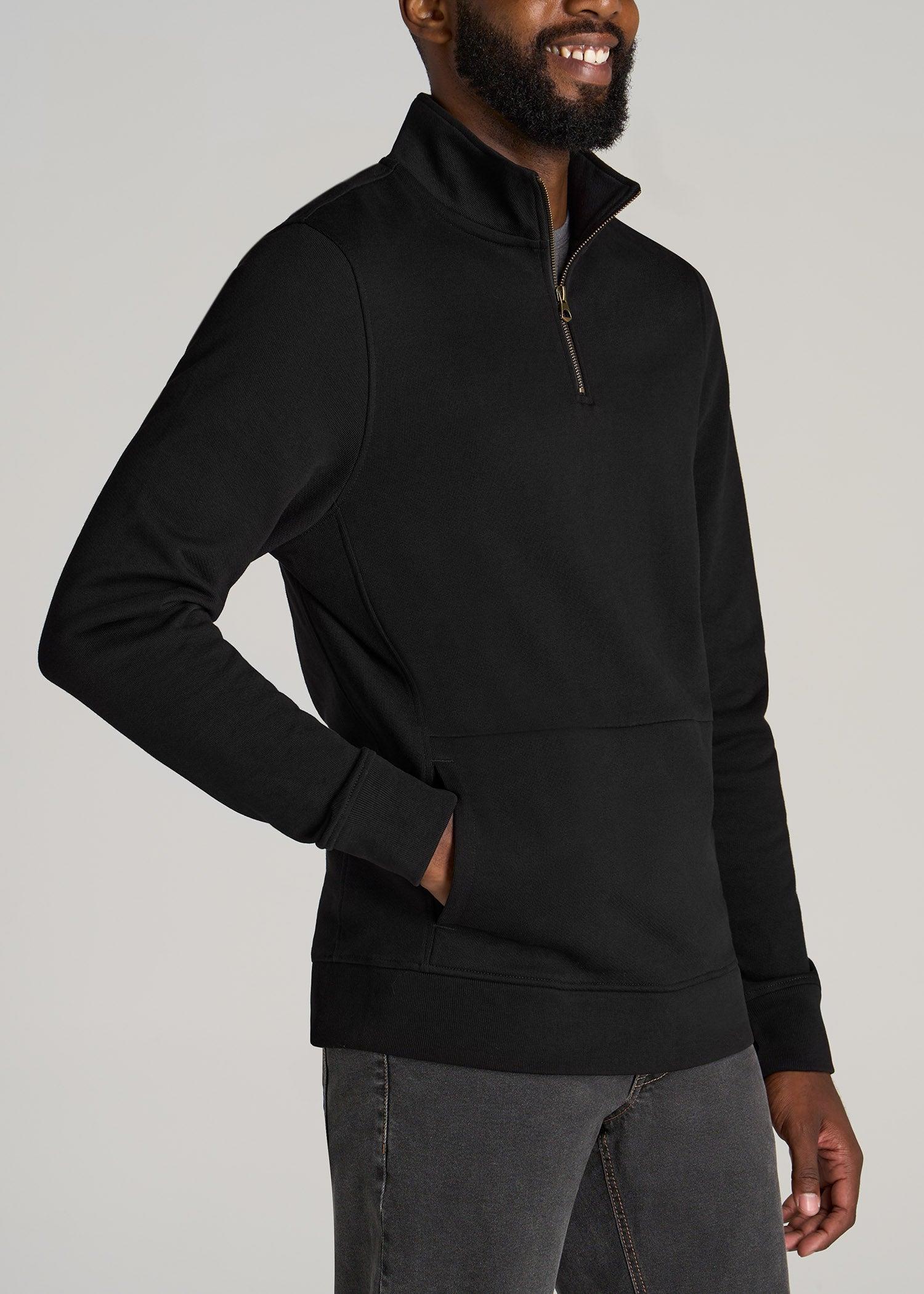 LJ&S Heavyweight Quarter-Zip Men's Tall Pullover in Vintage Black Male Product Image